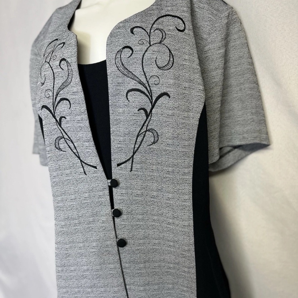 Vintage Dressbarn  Dress Womens Size 22W  Black / Gray - Picture 5 of 5